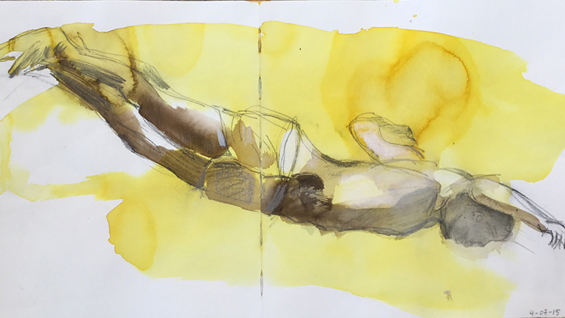 angelo giallo // Mischtechnik auf Papier // 50 x 25 // sold